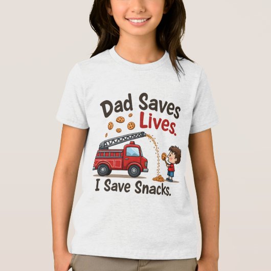 Cute Firefighthing Kids T-Shirt with Firetrucks (Voorkant)