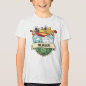 Cute Firefighting Plane Badge Tri-Blend Shirt (Voorkant)