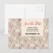 Cute Firest Animals Pattern Save the Date Wedding Uitnodiging Briefkaart (Voorkant / Achterkant)