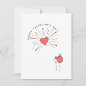 Cute Fireworks Valentine Holiday Card Feestdagenkaart (Voorkant)