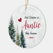 Cute first Christmas as auntie red heart Keramisch Ornament (Links)
