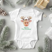 Cute First Christmas Baby Reindeer Romper