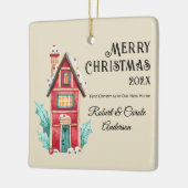Cute First Christmas in Our New Home Photo Keramisch Ornament (Links)