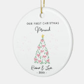 Cute first Christmas married coquette tree photo Keramisch Ornament (Links)