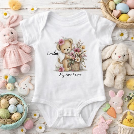 Cute First Easter Lion Illustration Romper
