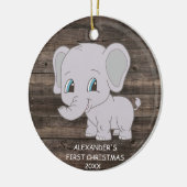 Cute First Kerstfeest Elephant Boy Baby's Keramisch Ornament (Links)