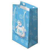 Cute First Kerstman Snowman Klein Cadeauzakje (Voorkant Gekanteld)
