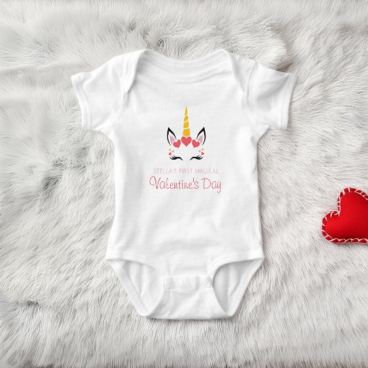 Cute First Magical Unicorn Valentine's Day Romper