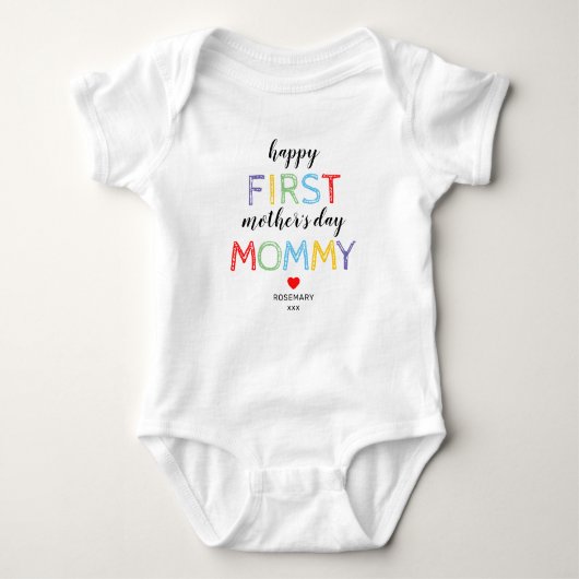 Cute First Moederdag Baby Bodysuit (Voorkant)