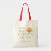 Cute First Moederdag Boho Chic Custom Tote Bag (Voorkant)