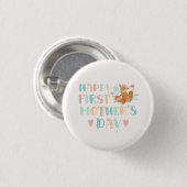Cute First Moederdag Boho Typography Ronde Button 3,2 Cm (Voorkant /achterkant)