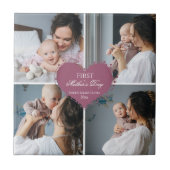 Cute First Moederdag Cadeau | Fotocollage Tegeltje (Voorkant)