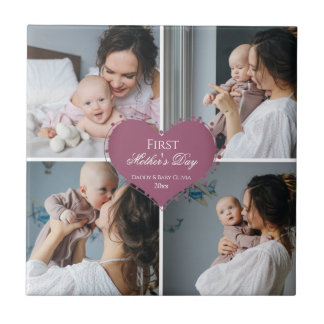 Cute First Moederdag Cadeau | Fotocollage Tegeltje