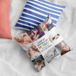 Cute First Moederdag mammie | Fotocollage Kussen<br><div class="desc">Creëer je eigen speciale cadeau van de eerste moederdag met deze schattige kleurrijke foto-collage kussen. Met 8 vierkante foto's en de tekst 'Happy 1st Moederdag', het woord 'MOMMY' in felle kleurrijke letters, want we houden van je veel berichten en namen. Maakt een geweldig cadeau voor mam op Moederdag, verjaardagen of...</div>