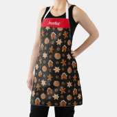 Cute First Name Gingerbrood Illustration Pattern Schort (Insitu)
