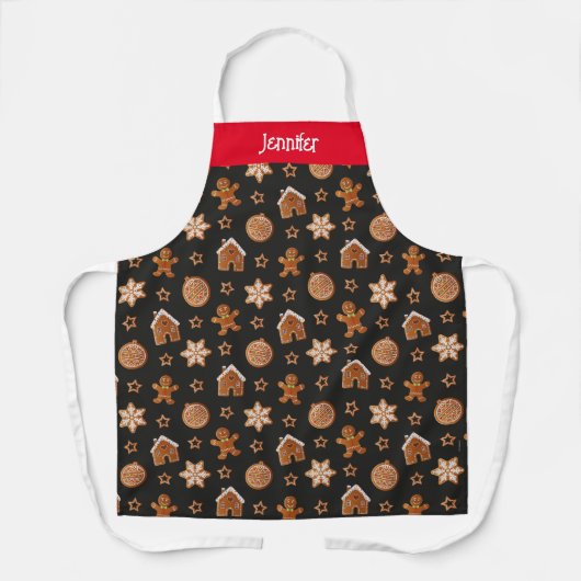 Cute First Name Gingerbrood Illustration Pattern Schort (Voorkant)