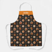 Cute First Name Gingerbrood Illustration Pattern Schort (Voorkant)