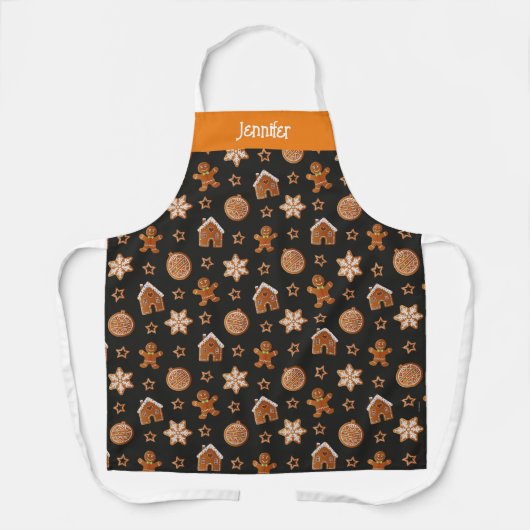 Cute First Name Gingerbrood Illustration Pattern Schort (Voorkant)