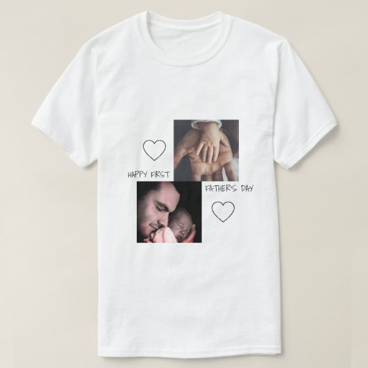 Cute First Vaderdag 2-foto T-Shirt (Design voorkant)