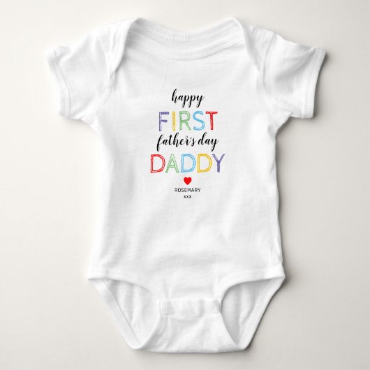 Cute First Vaderdag Baby Bodysuit (Voorkant)