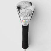 Cute First Vaderdag Dad Photo Golfheadcover (Voorkant)