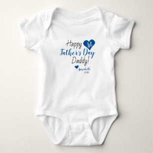 Cute First Vaderdag Gift Blue Baby Girl Boy Romper