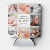 Cute First Vaderdag papa | Fotocollage Blikjeskoeler (Voorkant)
