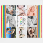 Cute First Vaderdag papa | Fotocollage Fleece Deken (Voorkant (Horizontaal))