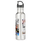 Cute First Vaderdag papa | Fotocollage Waterfles (Achterkant)