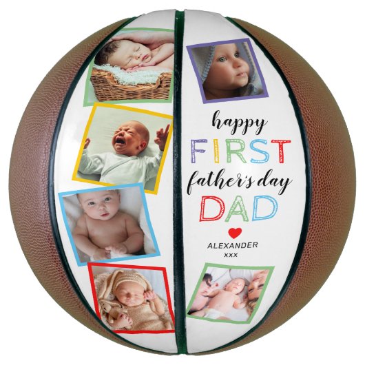 Cute First Vaderdag Photo Basketball Basketbal (Verticaal)