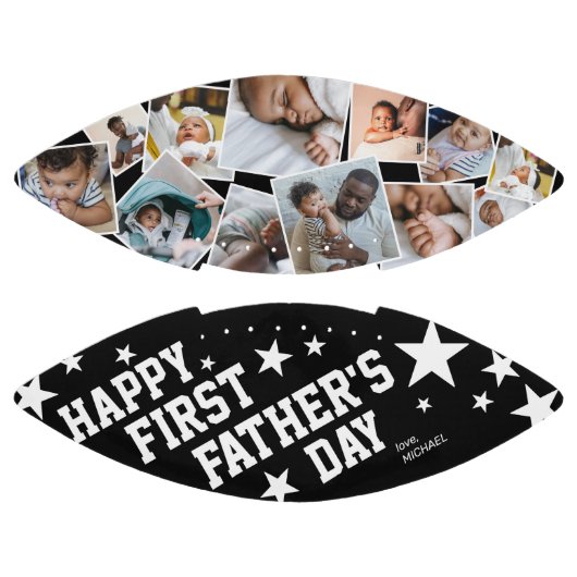 Cute First Vaderdag Photo Collage American Football (Panelen)