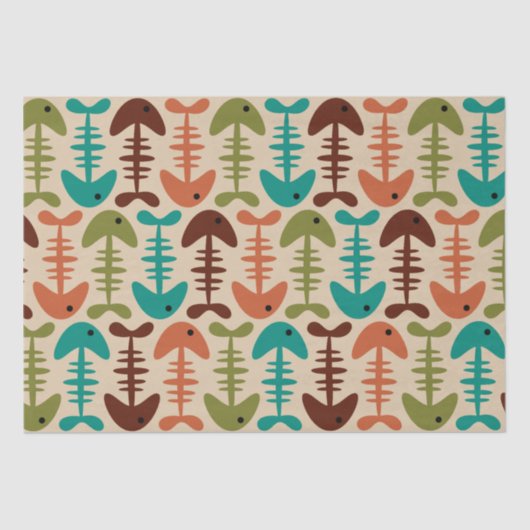 Cute Fish Bone Patroon Tissuepapier (Voorkant)