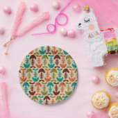 Cute Fish Bone Retro Modern Pattern Papieren Bordje (Feest)