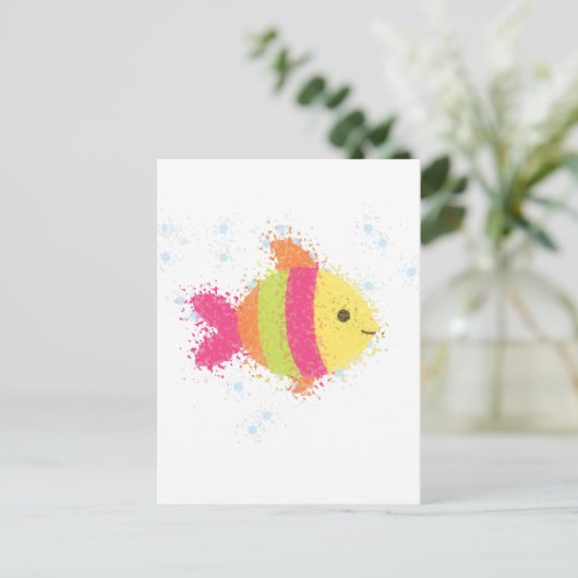 Cute Fish Cartoon Briefkaart (Staand voorkant)