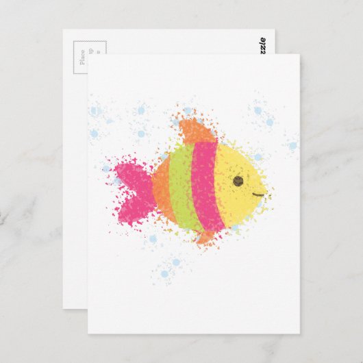 Cute Fish Cartoon Briefkaart (Voorkant / Achterkant)