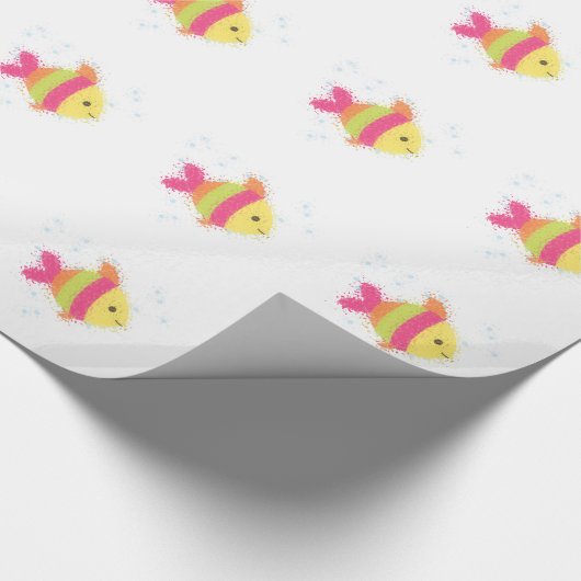Cute Fish Cartoon Cadeaupapier (Hoek)