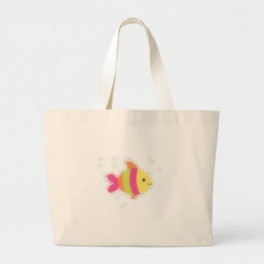 Cute Fish Cartoon Grote Tote Bag (Voorkant)