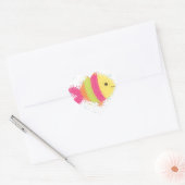 Cute Fish Cartoon Hart Sticker (Envelop)