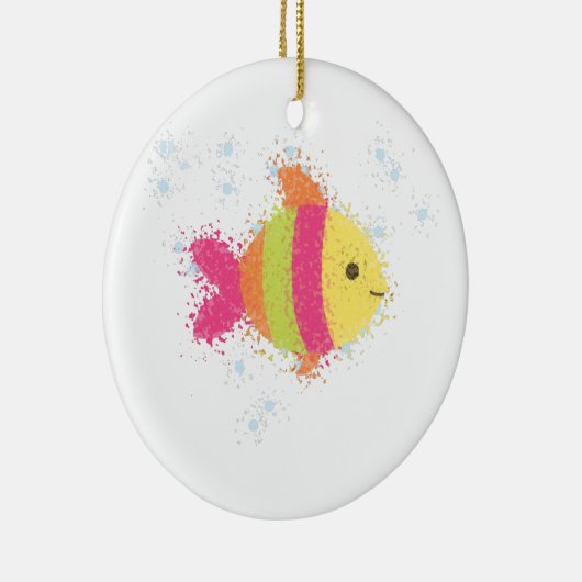 Cute Fish Cartoon Keramisch Ornament (Rechts)
