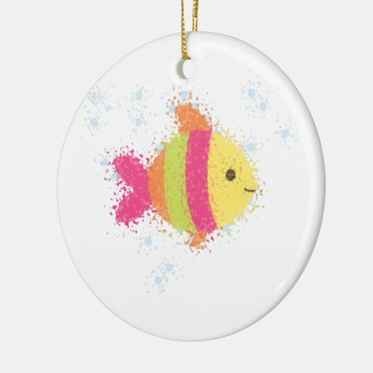 Cute Fish Cartoon Keramisch Ornament (Links)