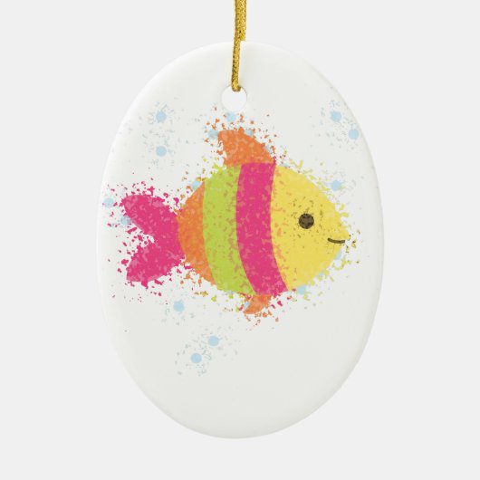 Cute Fish Cartoon Keramisch Ornament (Voorkant)