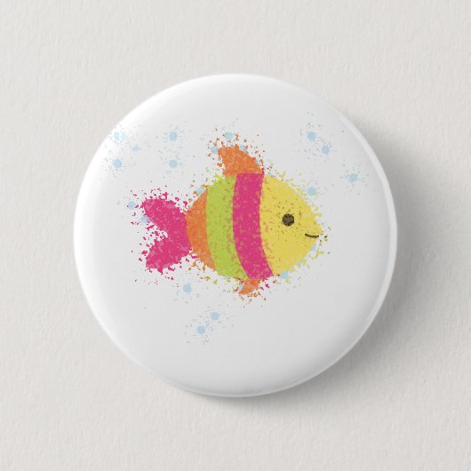 Cute Fish Cartoon Ronde Button 5,7 Cm (Voorkant)