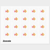 Cute Fish Cartoon Vierkante Sticker (Vel)