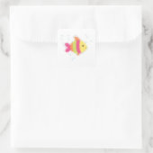 Cute Fish Cartoon Vierkante Sticker (Tas)
