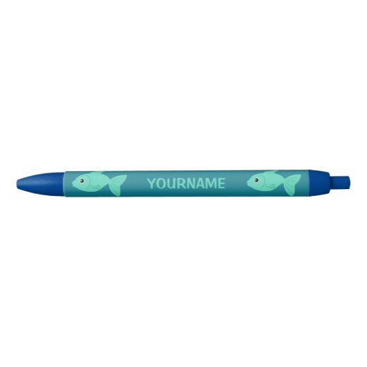 Cute Fish custom pens Blauwe Inkt Pen (Voorkant)