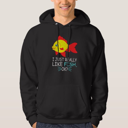 Cute Fish hou ik echt van vissen Hoodie (Voorkant)