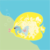 Cute Fish is al vertaald naar het Nederlands als S Sticker (Voorkant)