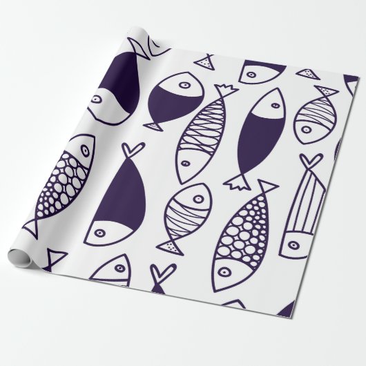 Cute fish. Kids background. Seamless pattern. Can Cadeaupapier (Uitgerold)