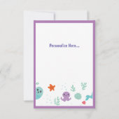 Cute Fish Octopus Mint Green Boy Girl Bedankkaart (Achterkant)