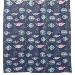 Cute Fish Pattern douchergordijn Douchegordijn